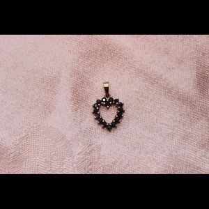 14kt Yellow Gold Heart Pendant With Colored Stone